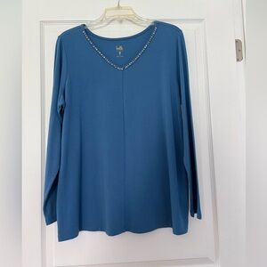 Belle Blue Long Sleeve Top Tunic